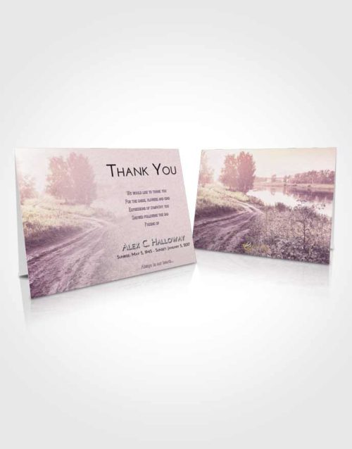 Funeral Thank You Card Template Lavender Sunrise Summer Drive