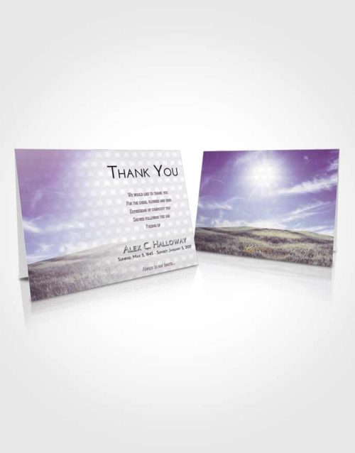 Funeral Thank You Card Template Lavender Sunrise Summer Fields