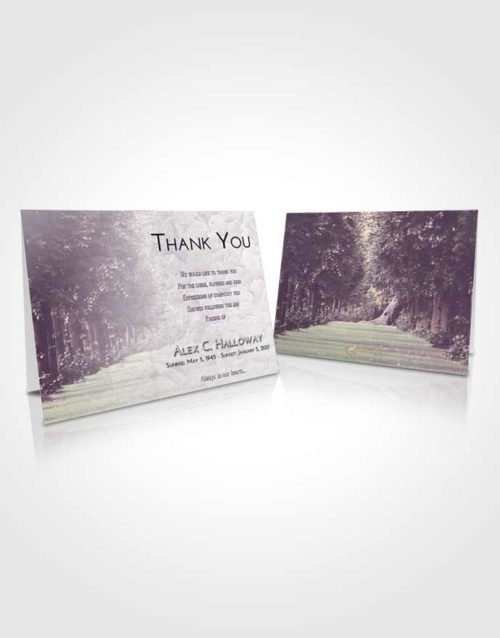 Funeral Thank You Card Template Lavender Sunrise Summer Forest