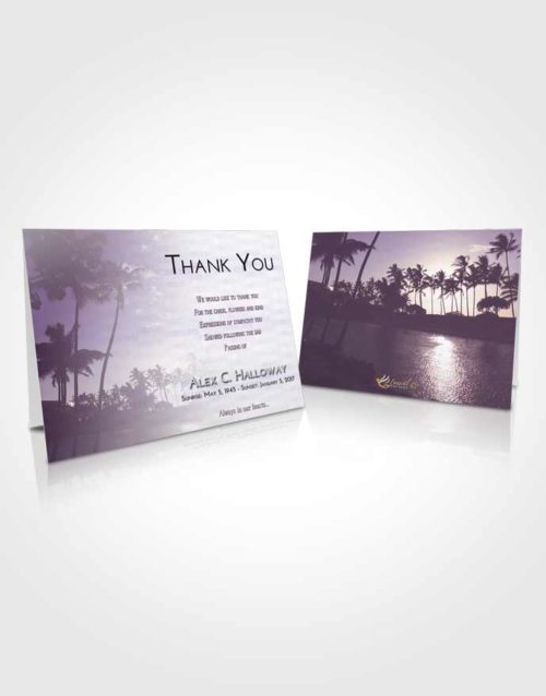 Funeral Thank You Card Template Lavender Sunrise Summer Palms