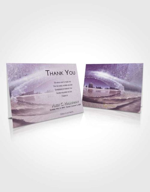 Funeral Thank You Card Template Lavender Sunrise Summer Waves