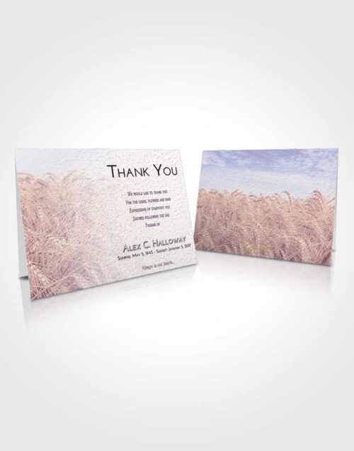 Funeral Thank You Card Template Lavender Sunrise Summer Wheat