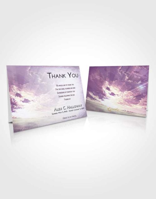 Funeral Thank You Card Template Lavender Sunrise Sunset Mystery