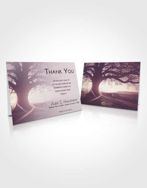 Funeral Thank You Card Template Lavender Sunrise Tree Serenity