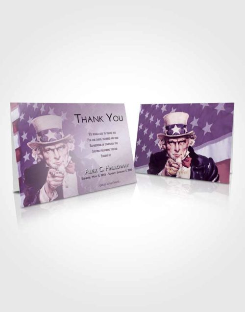 Funeral Thank You Card Template Lavender Sunrise Uncle Sam