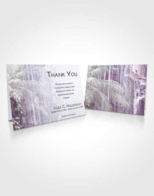 Funeral Thank You Card Template Lavender Sunrise Waterfall Breeze