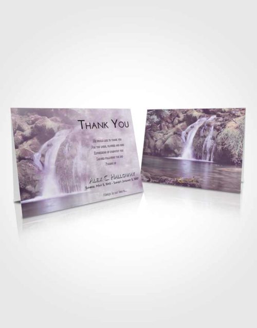 Funeral Thank You Card Template Lavender Sunrise Waterfall Clarity