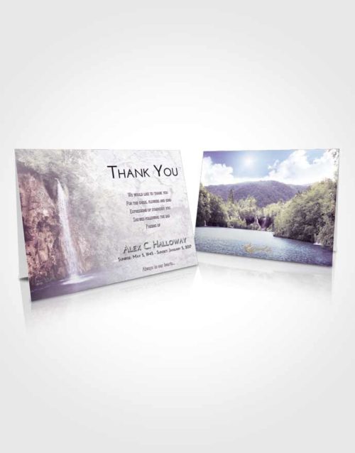 Funeral Thank You Card Template Lavender Sunrise Waterfall Happiness
