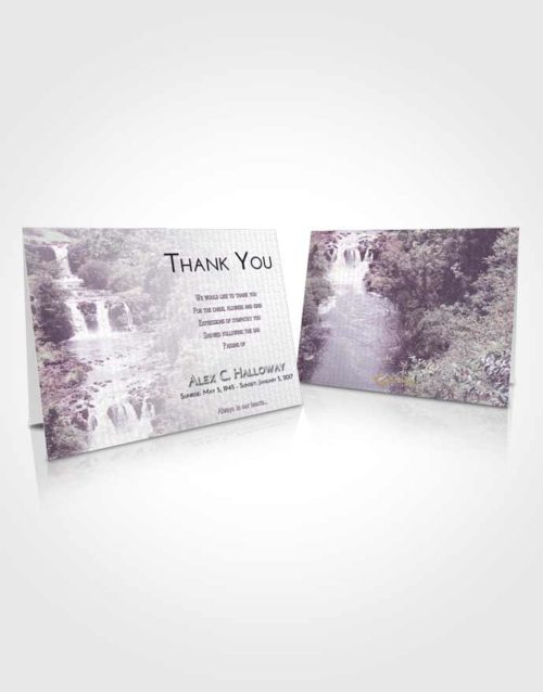 Funeral Thank You Card Template Lavender Sunrise Waterfall Liberty