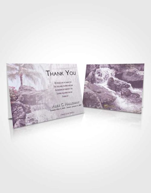 Funeral Thank You Card Template Lavender Sunrise Waterfall Masterpiece
