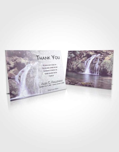 Funeral Thank You Card Template Lavender Sunrise Waterfall Paradise