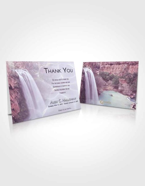 Funeral Thank You Card Template Lavender Sunrise Waterfall Serenity
