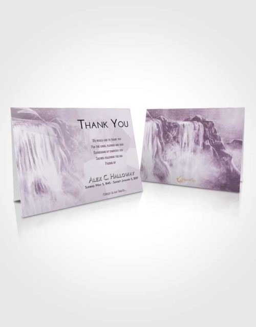 Funeral Thank You Card Template Lavender Sunrise Waterfall Tranquility