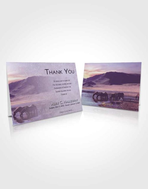Funeral Thank You Card Template Lavender Sunrise Watering Hole