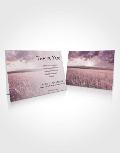 Funeral Thank You Card Template Lavender Sunrise Wheat Fields