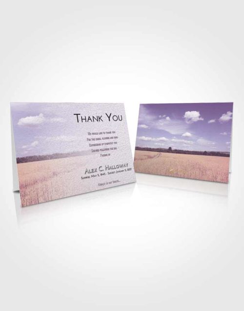 Funeral Thank You Card Template Lavender Sunrise Wheat Serenity