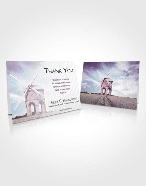 Funeral Thank You Card Template Lavender Sunrise Windmill of Honor