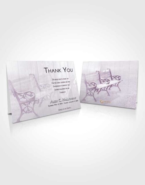 Funeral Thank You Card Template Lavender Sunrise Winter Bench