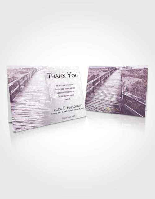 Funeral Thank You Card Template Lavender Sunrise Wooden Walk