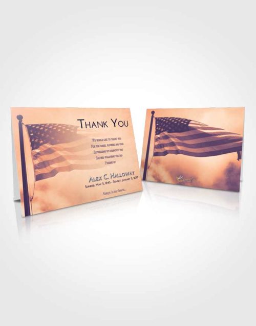 Funeral Thank You Card Template Lavender Sunset American Honor