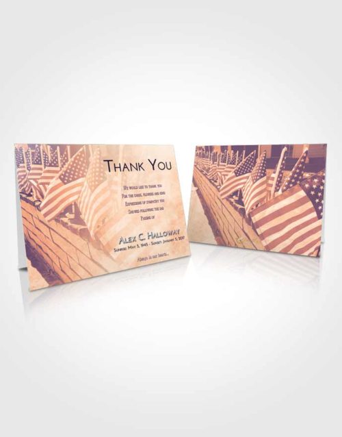Funeral Thank You Card Template Lavender Sunset American Victory