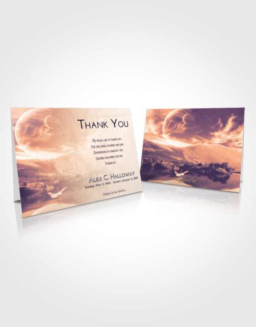 Funeral Thank You Card Template Lavender Sunset Astonishing Moon