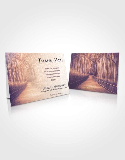 Funeral Thank You Card Template Lavender Sunset Bamboo Forest