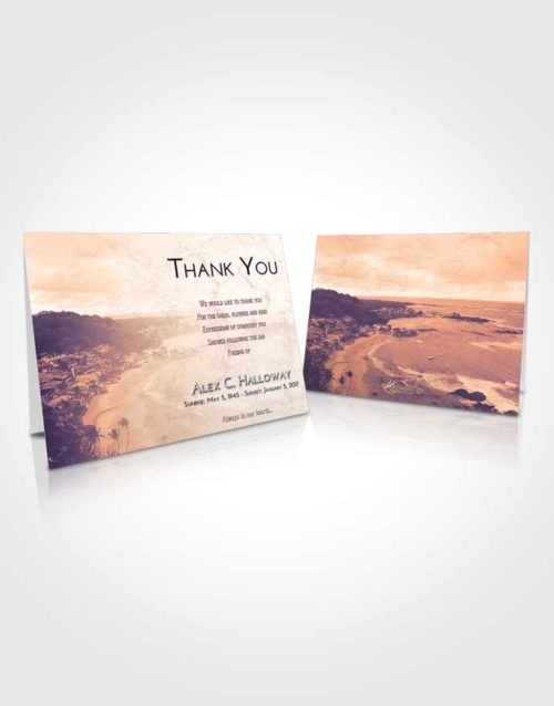 Funeral Thank You Card Template Lavender Sunset Beach Life