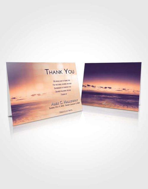 Funeral Thank You Card Template Lavender Sunset Beautiful Sunset
