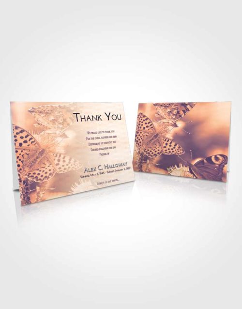 Funeral Thank You Card Template Lavender Sunset Butterfly Peace