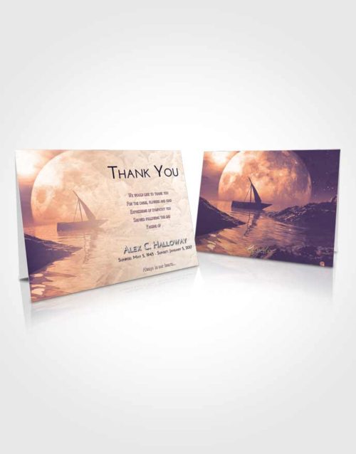 Funeral Thank You Card Template Lavender Sunset Calm Waters