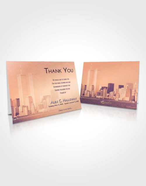 Funeral Thank You Card Template Lavender Sunset Cityscape