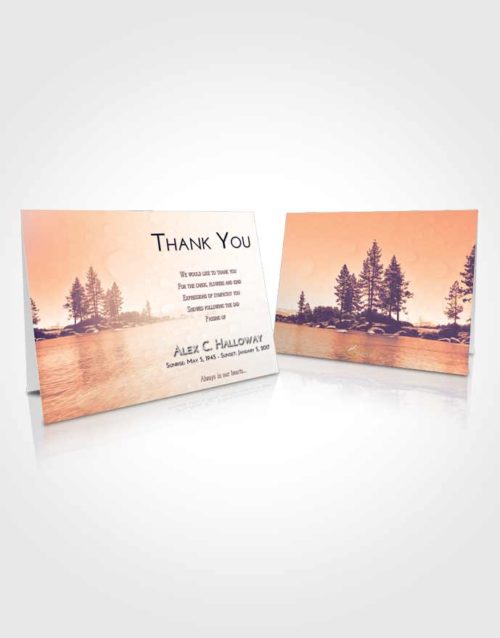 Funeral Thank You Card Template Lavender Sunset Coral Waters