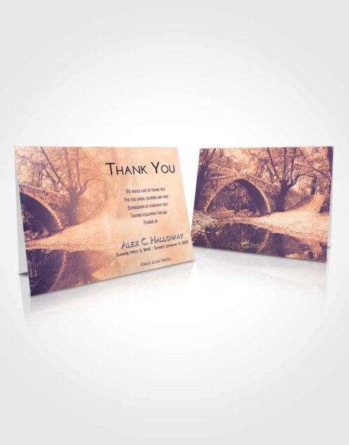 Funeral Thank You Card Template Lavender Sunset Forest Bridge