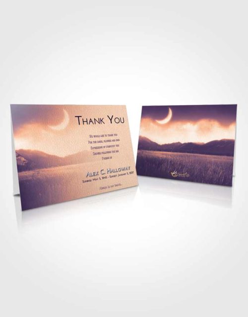 Funeral Thank You Card Template Lavender Sunset Graceful Mountains