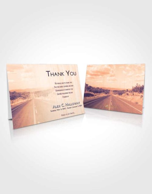 Funeral Thank You Card Template Lavender Sunset Highway Cruise