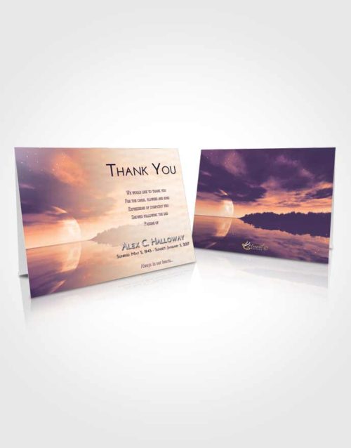 Funeral Thank You Card Template Lavender Sunset Illuminated Evening