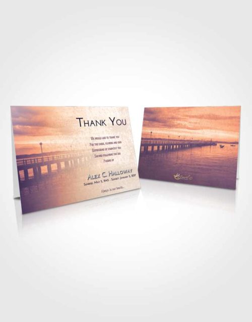 Funeral Thank You Card Template Lavender Sunset Lake Drive