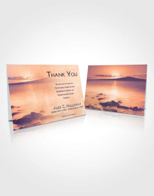 Funeral Thank You Card Template Lavender Sunset Lake Front