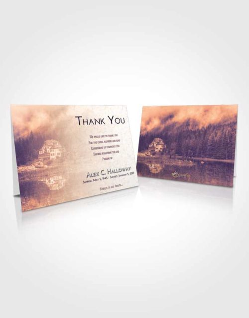 Funeral Thank You Card Template Lavender Sunset Lake House