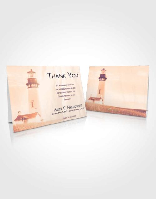 Funeral Thank You Card Template Lavender Sunset Lighthouse Clarity