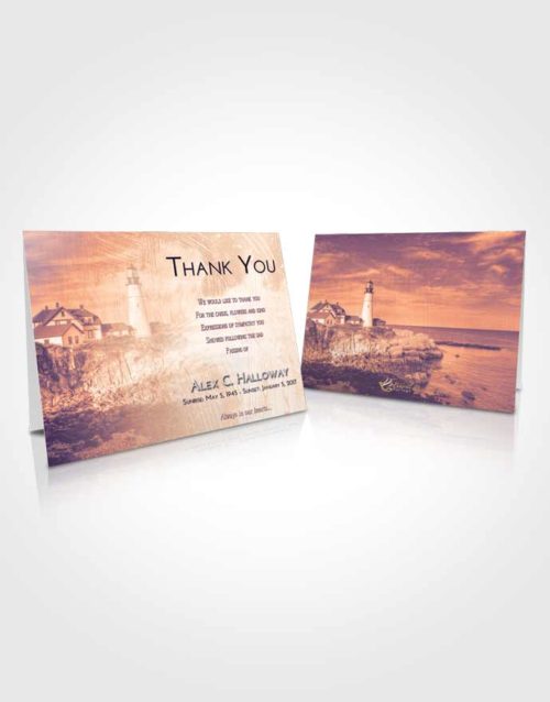 Funeral Thank You Card Template Lavender Sunset Lighthouse Journey