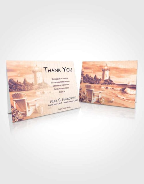 Funeral Thank You Card Template Lavender Sunset Lighthouse Laughter