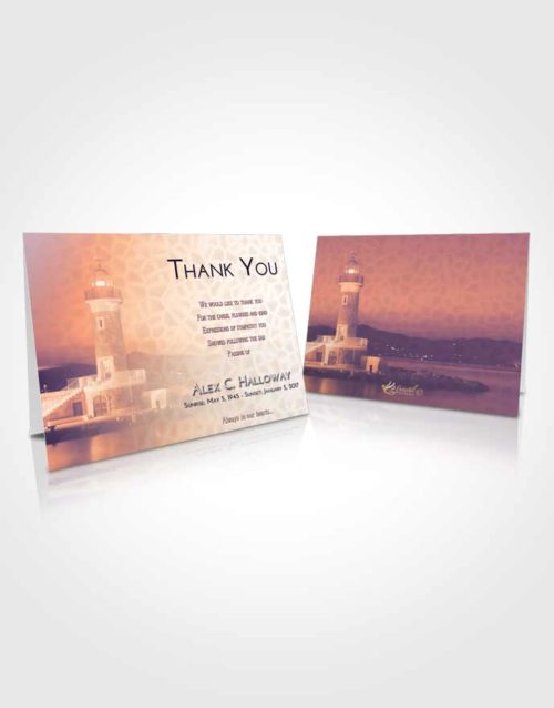 Funeral Thank You Card Template Lavender Sunset Lighthouse Majesty