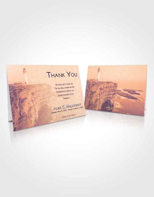 Funeral Thank You Card Template Lavender Sunset Lighthouse Point