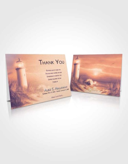 Funeral Thank You Card Template Lavender Sunset Lighthouse Serenity