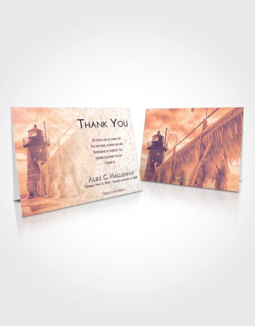 Funeral Thank You Card Template Lavender Sunset Lighthouse Tranquility