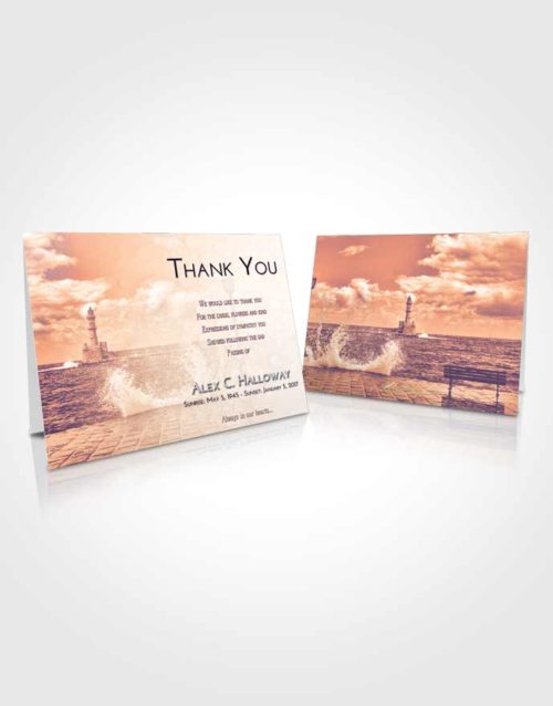 Funeral Thank You Card Template Lavender Sunset Lighthouse in the Tides