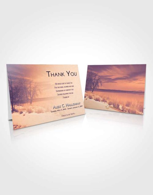 Funeral Thank You Card Template Lavender Sunset Lovely Lake