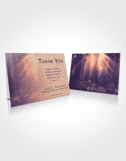 Funeral Thank You Card Template Lavender Sunset Magical Forest